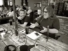 Matt interviewing Sky 'Daddy' Conwell at a restaruant Matt interviewing Sky 'Daddy' Conwell at a restaruant